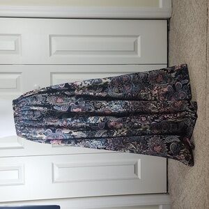 Floral Maxi Skirt in Black and Pink